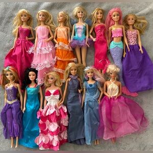 Lot Of 13 Dressed Barbie Dolls For Customization Play Mattel Various Styles